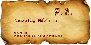 Paczolay Mária névjegykártya