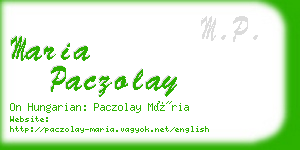 maria paczolay business card